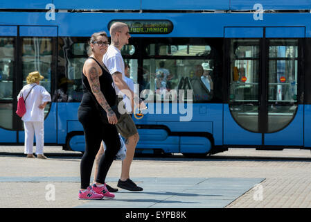 Zagreb, Croatie. 09Th Aug 2015. Une belle journée d'été à Zagreb, Croatie. Credit : Marijan Poljak/Alamy Live News Banque D'Images