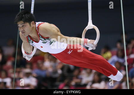 Hiroshima, Japon. 2 Août, 2015. Yamamuro Koji (JPN) Gymnastique Artistique : La 6e Championnats asiatiques de bagues Hommes Appareil à Hiroshima, Japon . Credit : Sho Tamura/AFLO SPORT/Alamy Live News Banque D'Images