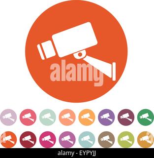 L'icône de CCTV. Appareil photo et la surveillance, la sécurité, symbole d'observation. Télévision Illustration de Vecteur