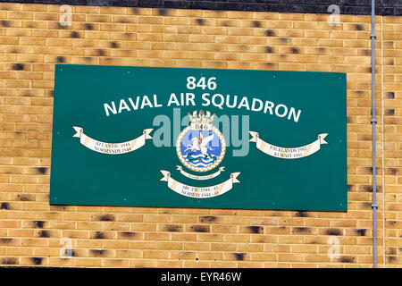 846 Naval Air Squadron signer à Yeovilton, Somerset, Royaume-Uni. Banque D'Images