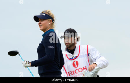 Turnberry, Ecosse. 09Th Aug 2015. Ricoh Womens British Open Golf Day 4, final round. Charley Hull voit son coup de départ sur la 17e : Action Crédit Plus Sport/Alamy Live News Banque D'Images