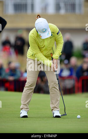 Turnberry, Ecosse. 09Th Aug 2015. Ricoh Womens British Open Golf Day 4, final round. Putt final du tournoi pour Mika Miyazato Credit : Action Plus Sport/Alamy Live News Banque D'Images