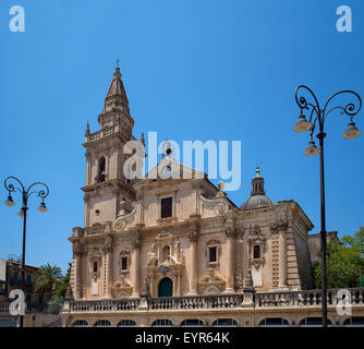 Cathédrale de San Giovanni Battista de Raguse, Val di Noto. Sicile, Italie. Banque D'Images