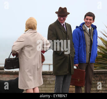 David Thewlis et Jonathan Bailey une scène du film pour l'untitled Donald Crowhurst biopic avec : David Thewlis, Jonathan Bailey Où : Devon, Royaume-Uni Quand : 02 juin 2015 C Banque D'Images