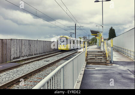 Tramway Metrolink à Freehold, Greater Manchester Banque D'Images