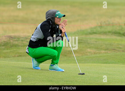 Turnberry, Ecosse. 09Th Aug 2015. Ricoh Womens British Open Golf tour final le jour 4. Jaye Marie vert sur le 16e vert Credit : Action Plus Sport/Alamy Live News Banque D'Images