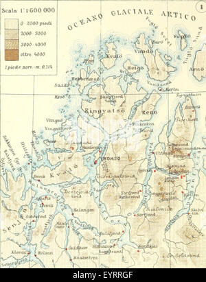 Cette image présente une carte extraite de 'la Terra', un traité populaire, montrant probablement des détails géographiques ou des régions d'intérêt. Banque D'Images