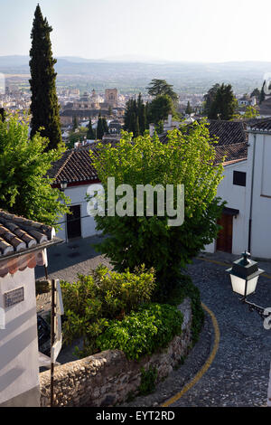 Vue de la Cathédrale de Grenade de l'église de Saint Nicholas lookout Andalousie Espagne Banque D'Images