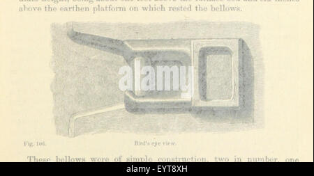 Cette image, tirée de la page 411 de « métallurgie l'art de », illustre probablement un procédé métallurgique, montrant les techniques et les outils impliqués dans le travail des métaux ou l'extraction et le raffinage des métaux. Banque D'Images