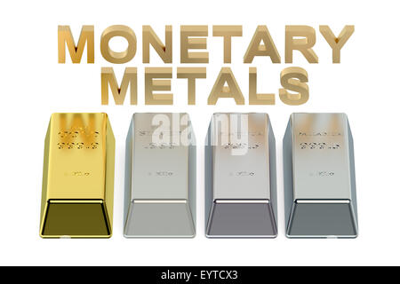 Ensemble de lingots de métaux monétaires Banque D'Images