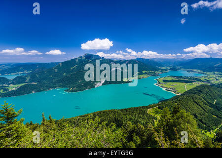 L'Autriche Salzburger Land (ferderal, état de l'Autriche), Salzkammergut (resort), le lac Wolfgangsee, Sankt Gilgen, lac Wolfgangsee avec Schafberg (montagne), vue d'Elferstein (montagne) Banque D'Images