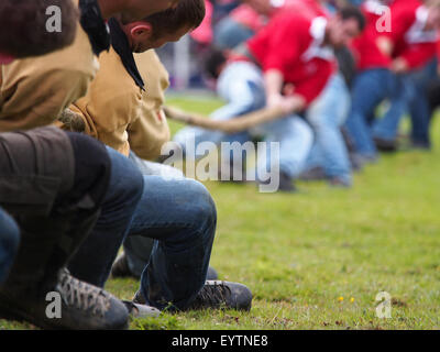 Dufftown, Écosse - 25 juillet 2015 : concours de souque à la Scottish Highland Games événement. Banque D'Images