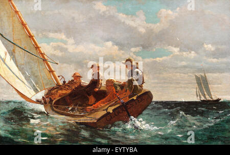 Winslow Homer, Breezing Up (un bon vent) 1873-1876 Huile sur toile. National Gallery of Art, Washington, D.C., USA. Banque D'Images