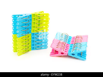 Beaucoup de linge sur un fond blanc Banque D'Images