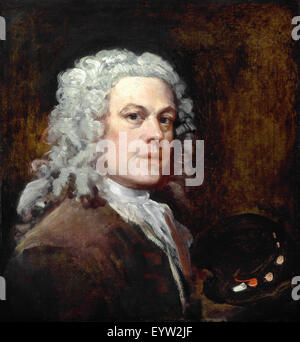William Hogarth, l'auto-portrait. Circa 1735. Huile sur toile. Yale Center for British Art, New Haven, USA. Banque D'Images