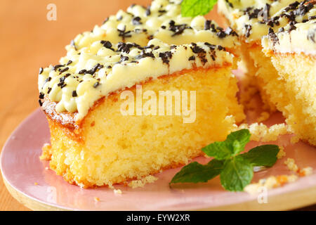 Gâteau au citron glaçage buttercream Banque D'Images