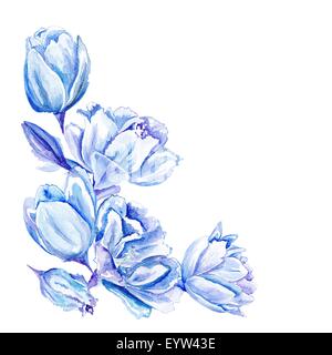Élément de design créatif blue tulip pour invitation, carte, en design d'événements Banque D'Images
