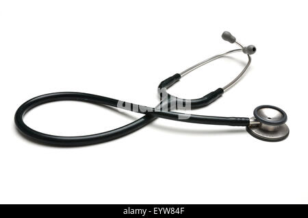 Stéthoscope isolé sur fond blanc Banque D'Images