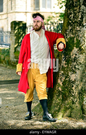 Acteur joue un prisonnier Jacobite dans une reconstitution de la scène du siège de Derry (1688-1689) sur les murs de Derry au cours de la Maiden Banque D'Images