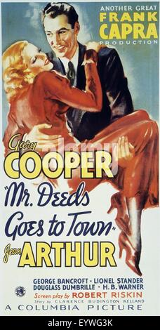 M. Deeds Goes to Town ; Année : 1936 ; - Réalisation : Frank Capra ; film poster (USA) Banque D'Images