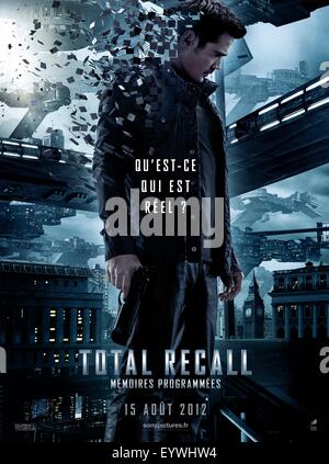 Total Recall ; Année : 2012 ; USA Réalisateur : Len Wiseman ; Colin Farrell ; film poster (Fr) Banque D'Images