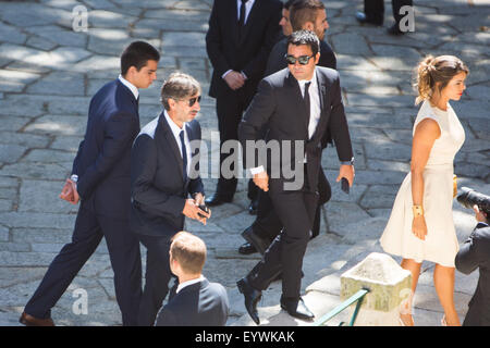 Porto, Portugal. 09Th Aug 2015. Jorge Mendes da Foz dans mariage Déco de l'église Arrivée Crédit : Rui Oliveira / Global Images/Atlantico Press/Alamy Live News Banque D'Images