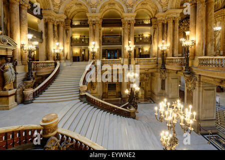 Opéra Garnier, Grand Escalier, Paris, France, Europe Banque D'Images