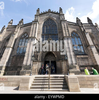 La cathédrale St Giles' avant de l'Ouest, Édimbourg, Écosse, Royaume-Uni, Europe Banque D'Images