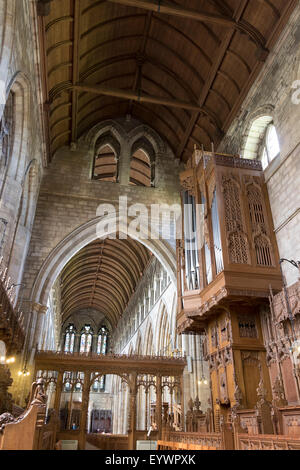 Nef et choeur, orgue de la cathédrale de Dunblane, Stirling, Stirling, Ecosse, Royaume-Uni, Europe Banque D'Images