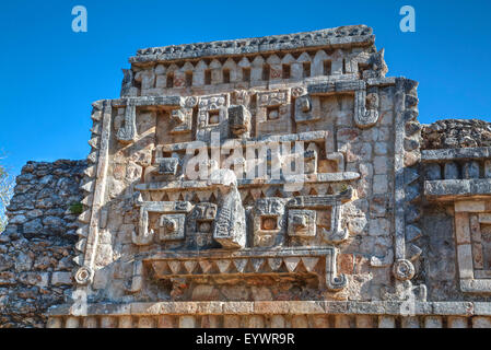 Masque de dieu de la pluie Chac, le palais, Xlapak, site archéologique maya, Yucatan, Mexique, Amérique du Nord Banque D'Images