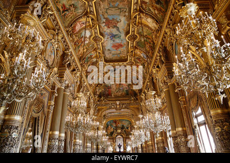Plafond du Grand Foyer, Opéra de Paris, Palais Garnier, Paris, France, Europe Banque D'Images