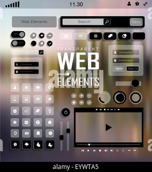 Éléments Web vecteur, des boutons et des étiquettes. Site Navigation. Illustration de Vecteur