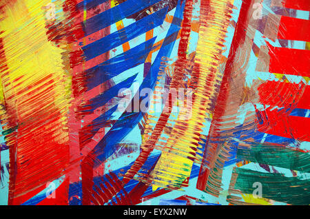 Close up of bold peint abstract coups avec la peinture texturée. Banque D'Images