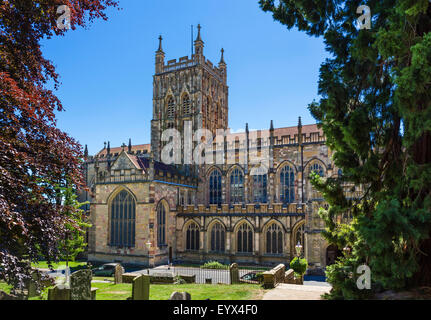 Prieuré de Great Malvern, maintenant l'église paroissiale, Great Malvern, collines de Malvern, Worcestershire, Angleterre, RU Banque D'Images