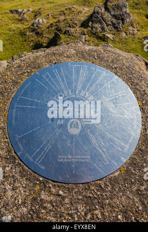 Toposcope sur le sommet d'Foel Eryr amenée, dans les montagnes près de Fishguard, Pembrokeshire, Pays de Galles, Royaume-Uni Banque D'Images