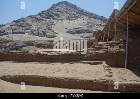 Cerro Blanco et de la Huaca de la Luna complexe archéologique, près de Trujillo, Pérou, Province de La Libertad Banque D'Images