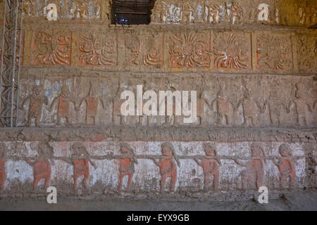 Huaca de la Luna complexe archéologique, près de Trujillo, Pérou, Province de La Libertad Banque D'Images