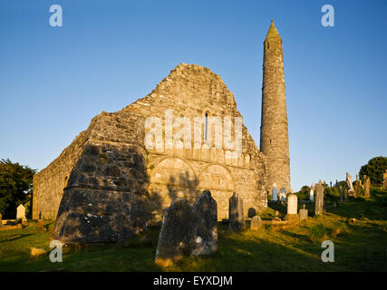 Arcading romane, Gable fin de cathédrale, à St Declan's 5ème siècle Site Monastique, Ardmore, comté de Waterford, Irlande Banque D'Images