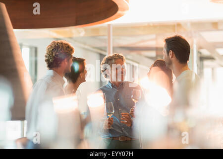 Les amis du vin dans winery Banque D'Images