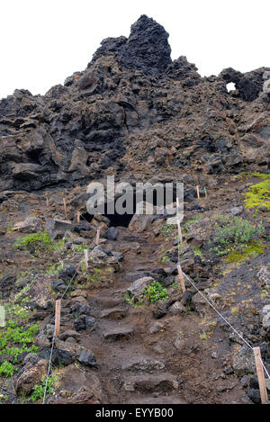 De lave de Dimmuborgir près du lac Mývatn, en Islande Banque D'Images