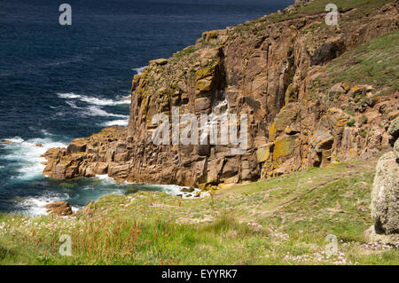 Lands End en Cornouailles, Royaume-Uni, l'Angleterre, Cornwall, Lands End Banque D'Images