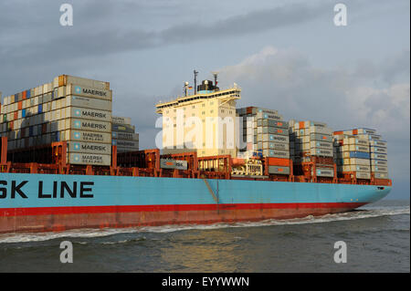 Dans le cargo estuaire de l'Elbe, en Allemagne, en Basse-Saxe, Cuxhaven Banque D'Images