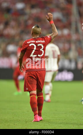 Munich, Allemagne. Le 04 août, 2015. Arturo Vidal du FC Bayern Munich au cours de l'Audi Cup à Munich, Allemagne, 04 août 2015. Photo : Peter Kneffel/dpa/Alamy Live News Banque D'Images