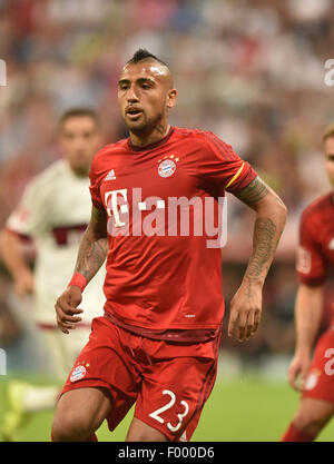 Munich, Allemagne. Le 04 août, 2015. Arturo Vidal du FC Bayern Munich au cours de l'Audi Cup à Munich, Allemagne, 04 août 2015. Photo : Peter Kneffel/dpa/Alamy Live News Banque D'Images