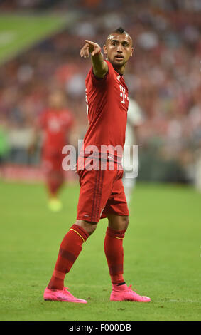 Munich, Allemagne. Le 04 août, 2015. Arturo Vidal du FC Bayern Munich au cours de l'Audi Cup à Munich, Allemagne, 04 août 2015. Photo : Peter Kneffel/dpa/Alamy Live News Banque D'Images