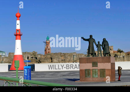 Willy Brandt Square et des émigrants, Allemagne, Bremen Memorial Banque D'Images