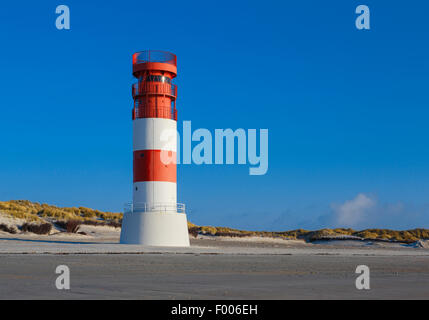 Le phare sur l'île de moindre Duene, phare d'Heligoland Duene, Allemagne, Schleswig-Holstein, Helgoland Banque D'Images