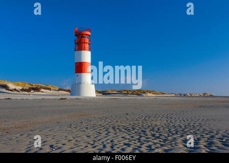 Le phare sur l'île de moindre Duene, phare d'Heligoland Duene, Allemagne, Schleswig-Holstein, Helgoland Banque D'Images