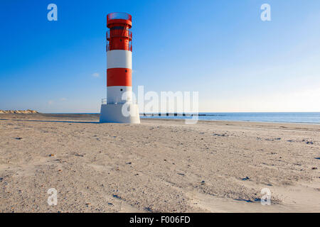 Le phare sur l'île de moindre Duene, phare d'Heligoland Duene, Allemagne, Schleswig-Holstein, Helgoland Banque D'Images