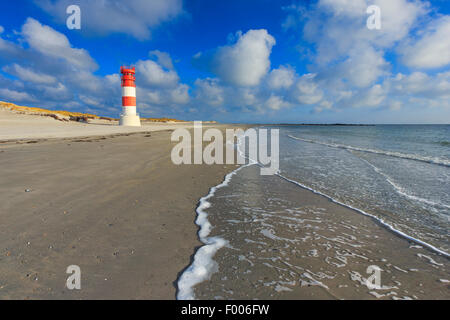 Le phare sur l'île de moindre Duene, phare d'Heligoland Duene, Allemagne, Schleswig-Holstein, Helgoland Banque D'Images